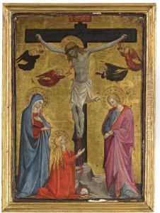 The Crucifixion With The Virgin, Saint Mary Magdalene And Saintjohn The Evangelist by Stefano D'Antonio Di Vanni