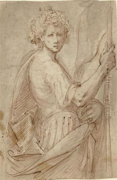 A Soldier Holding A Standard - view 1