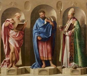 San Marco Tra I Santi Girolamo E Lodovico Da Tolosa by Benedetto Diana