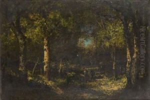 Paysage De Foret by Emile Diaz De La Pena