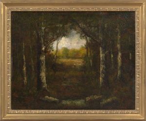 Figure In A Fountainbleau Forest by Narcisse-Virgile D Az De La Pena