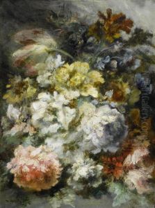 Bright Floral Arrangement. by Narcisse Virgilio Diaz De La Pena