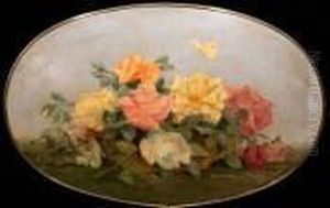Cesta Con Rosas by Ignacio Diaz Olano