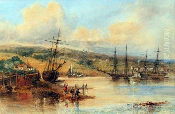 Harbour Scene With Fisherfolk And Boats - view 1