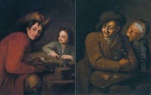 Coppia Di Scene Da Osteria Con Due Persone by Martin Dichtl
