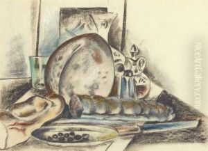 Still Life With Condiments (the Provolone Cheese) by Preston Dickinson