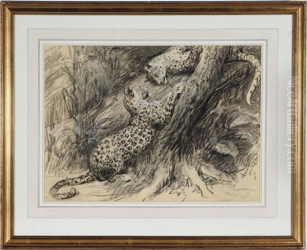 Two Panthers by Herbert Thomas Dicksee