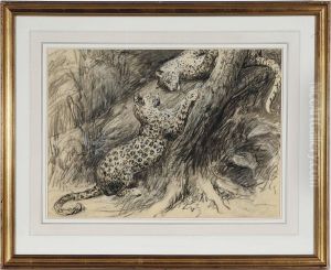 Two Panthers by Herbert Thomas Dicksee