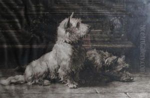 A West Highland And A Scottish Terrier by Herbert Thomas Dicksee