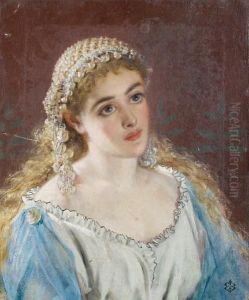 Portrait Of A Young Girl by John Robert Dicksee