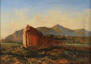 L'acquedotto Claudio Sullo Sfondo Dei Castelli Romani