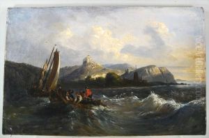 Boats In Rough Water by Jules Didier