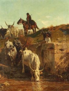 Buffel An Der Tranke by Jules Didier
