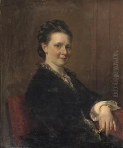 A Portrait Of An Elegant Lady by Anton Dieffenbach