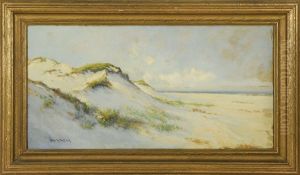 Dune With Distant Beach And Shore To The Right by Arthur Vidal Diehl