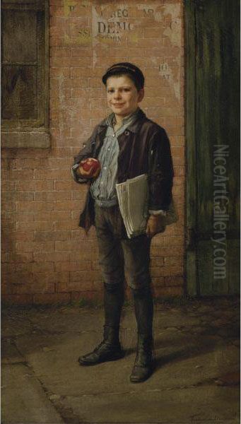 Newsboy With Apple - view 1