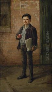 Newsboy With Apple