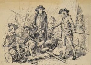 Backstage At An Historical Drama. by Frederick Dielman