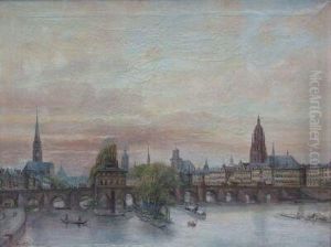 Frankfurt, Ansicht Von Sachsenhausenauf Die Alte Brucke Um Frankfurt, Ansicht Von Sachsenhausenauf Die Alte Brucke Um