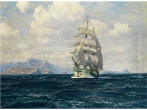 Segelschiff Vor Der Italienischenkuste by Michael Zeno Diemer