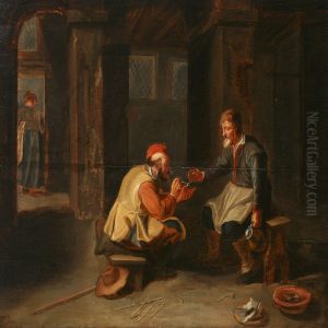 Innscene With Two Men Smoking Pipes by Abraham Diepraam