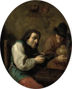 Boars In A Tavern by Abraham Diepraam