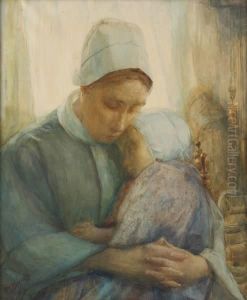 Mere Et Enfant Au Repos by Pierre Jacques Dierckx