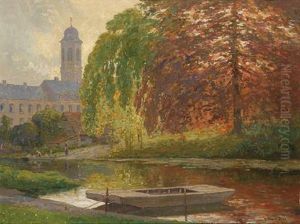Ein Kanal Ineinem Flamischen Stadtchen