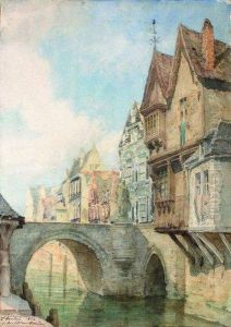 Vieilles Maisons Sur Le Canal by Jules Pierre M. Dieterle