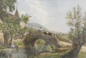 Sonnige Bachpartie In Der Gegend Von Aarau by Johann Friedrich Dietler
