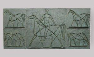Bronze-relief 'reiter Mit Pferden'