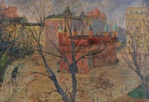 Widok Z Bramy Florianskiej Na Barbakan by Henryk Dietrich