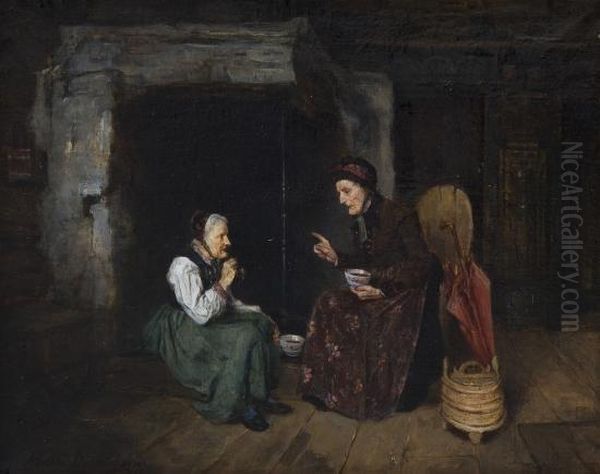 Two Women By The Fireplace - view 1