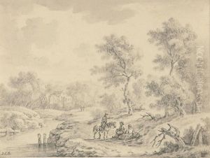 Fluslandschaft Mit Einem Reiter. by Johann Christoph Dietzsch