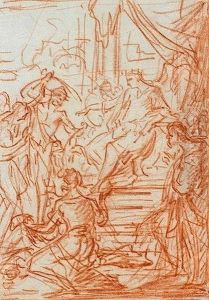 Le Jugement De Salomon (recto) ; Etudes De Profils (verso) by Antoine Dieu