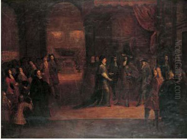 Louis Xiv Assistant Aux Funerailles Du Grand Dauphin Louis De
France A Paris En 1711 - view 1