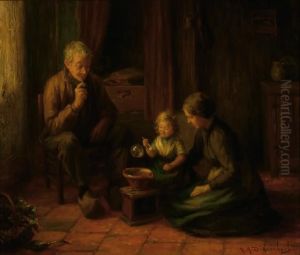 A Farmer's Family by Hendricus Anthonius Dievenbach