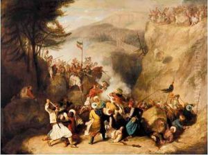 Greeks And Turks - The Battle Of Klissura, Epirius, 1792 by Denis Dighton