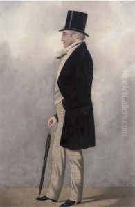 Portrait Of Lord Henry Bentck, Full-length, With An Umbrella
