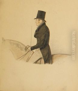Portrait Of Capt. George Henry Moore Onhorseback by Richard Dighton