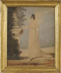 Portrait Of A Woman In The Regency Style by Robert Dighton