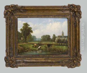 Romantische Dorflandschaft by Pieter Arnout Dijxhoorn