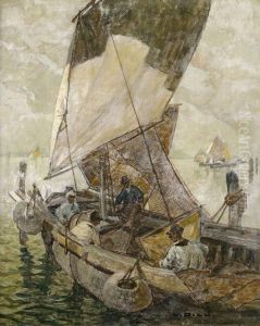 Windstille In Der Lagune by Ludwig Dill