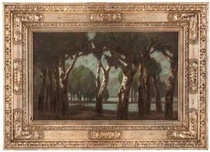 "birkenallee An Der Isar" by Ludwig Dill