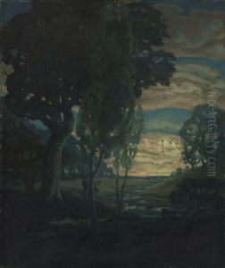 Abendliche Moorlandschaft by Ludwig Dill
