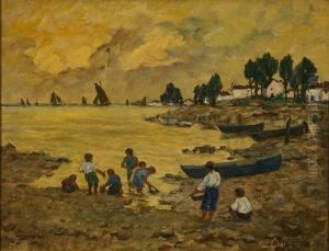 Family Gathered At A River's Edge by Johanna Dill-Malburg