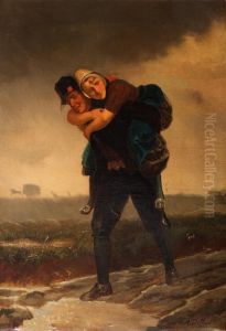 The Flight Of Lambert Melisz by Adolph Alexander Dillens
