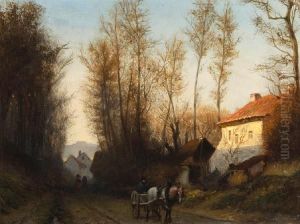 A Road Near Waterloo by Adolph Alexander Dillens