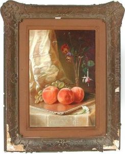 Fruit And Floral Still Life by Hendrick Joseph Dillens