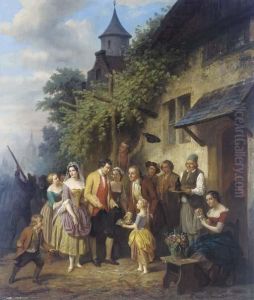 The Wedding Party by Hendrick Joseph Dillens